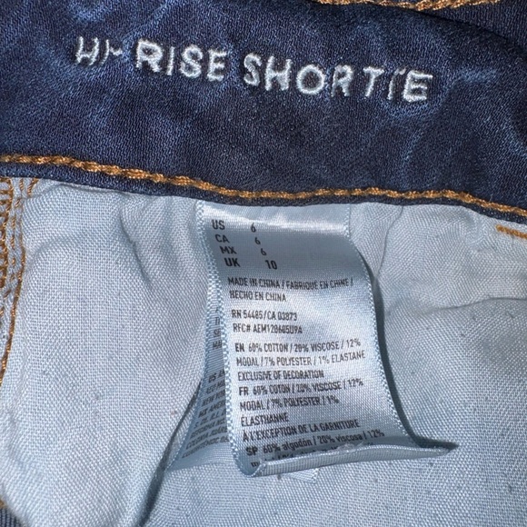2 Pair American Eagle Hi-Rise Shortie Jean Shorts – Size 4 & 6 - Picture 3 of 7